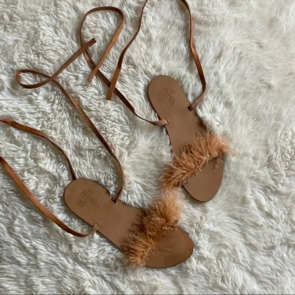 CHARLOTTE STONE Yvonne Ostrich Feather Sandals - Picture 5 of 11